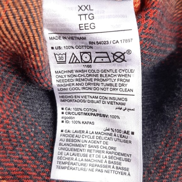 Old Navy Boyfriend Shirt plaid flannel top Swiftie Evermore alternative orange - Picture 8 of 9